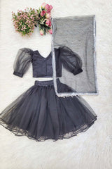 Black Net and Sequins Lehenga