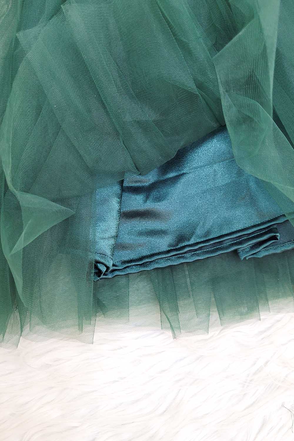Bottle Green Net Frock
