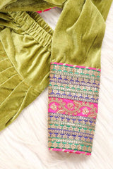 Pastel Green Velvet Kurta Salwar