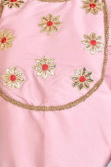 Peach and Green Lahenga Set
