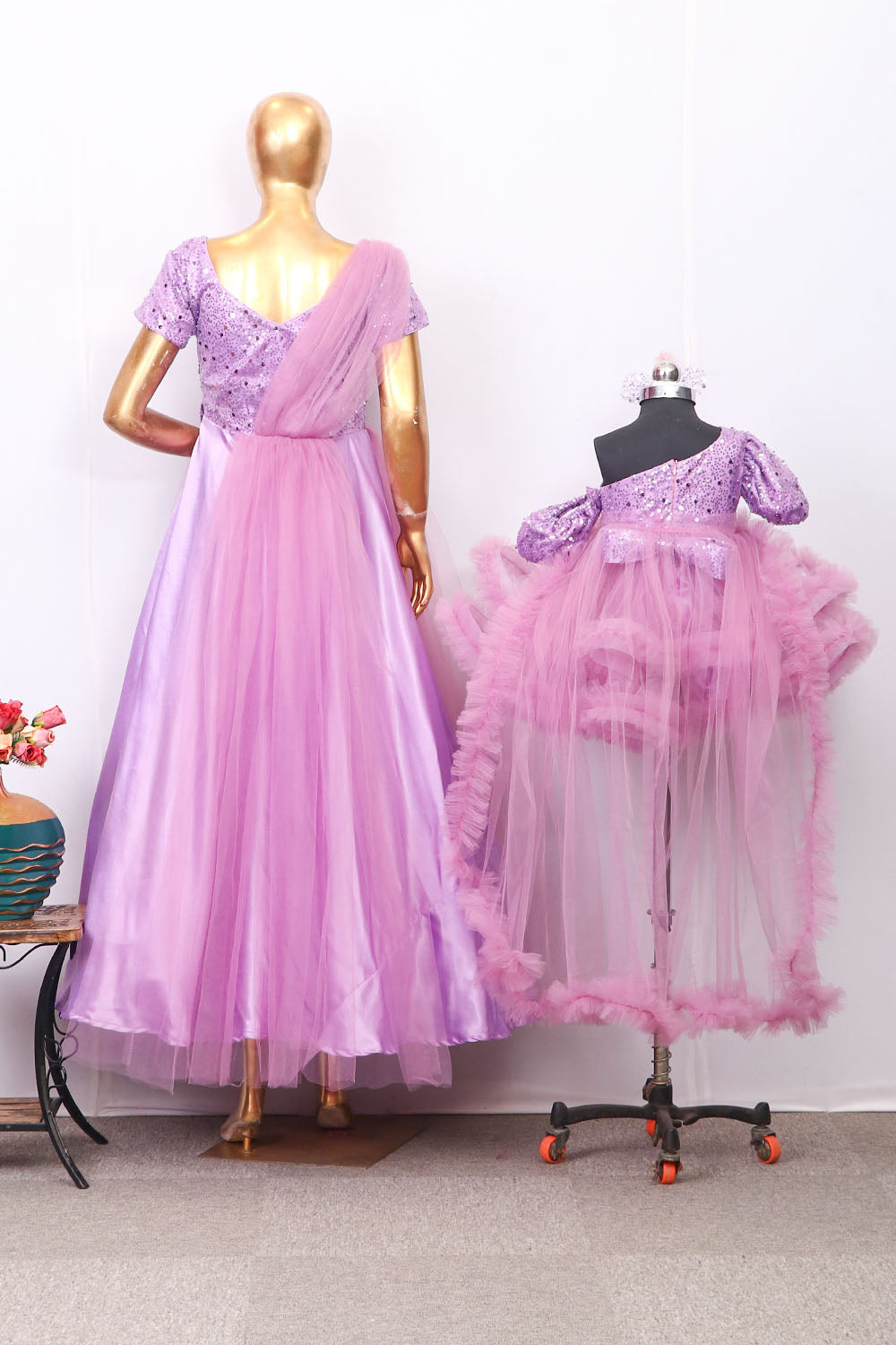 Lavender Ruffled DressMother Daughter Combo Set