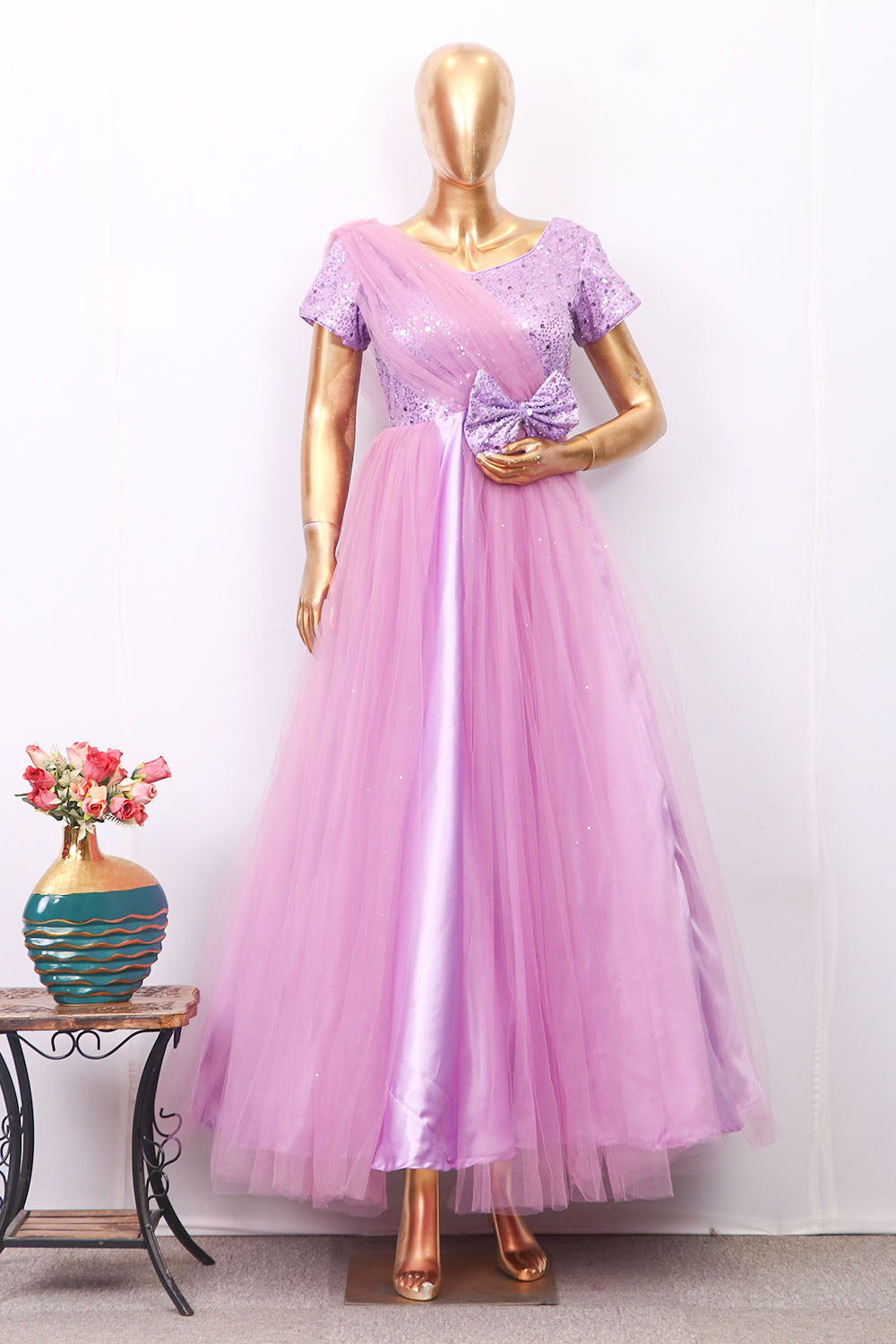 Lavender Ruffled DressMother Daughter Combo Set