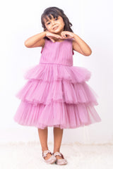 Lavender Ruffled Dress Mother Daughter Combo Sets