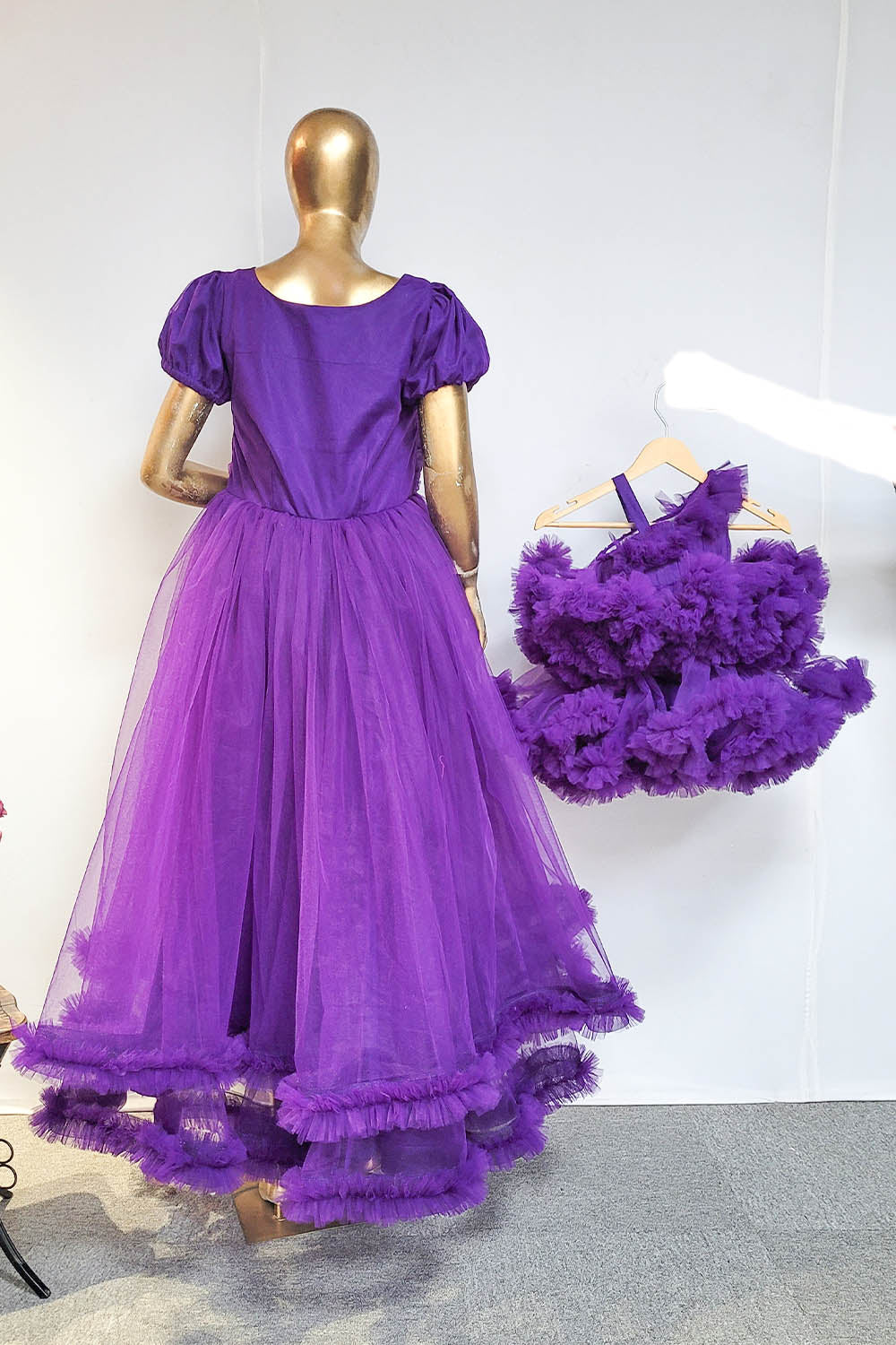 Purple Ruffled Mother Daughter combo