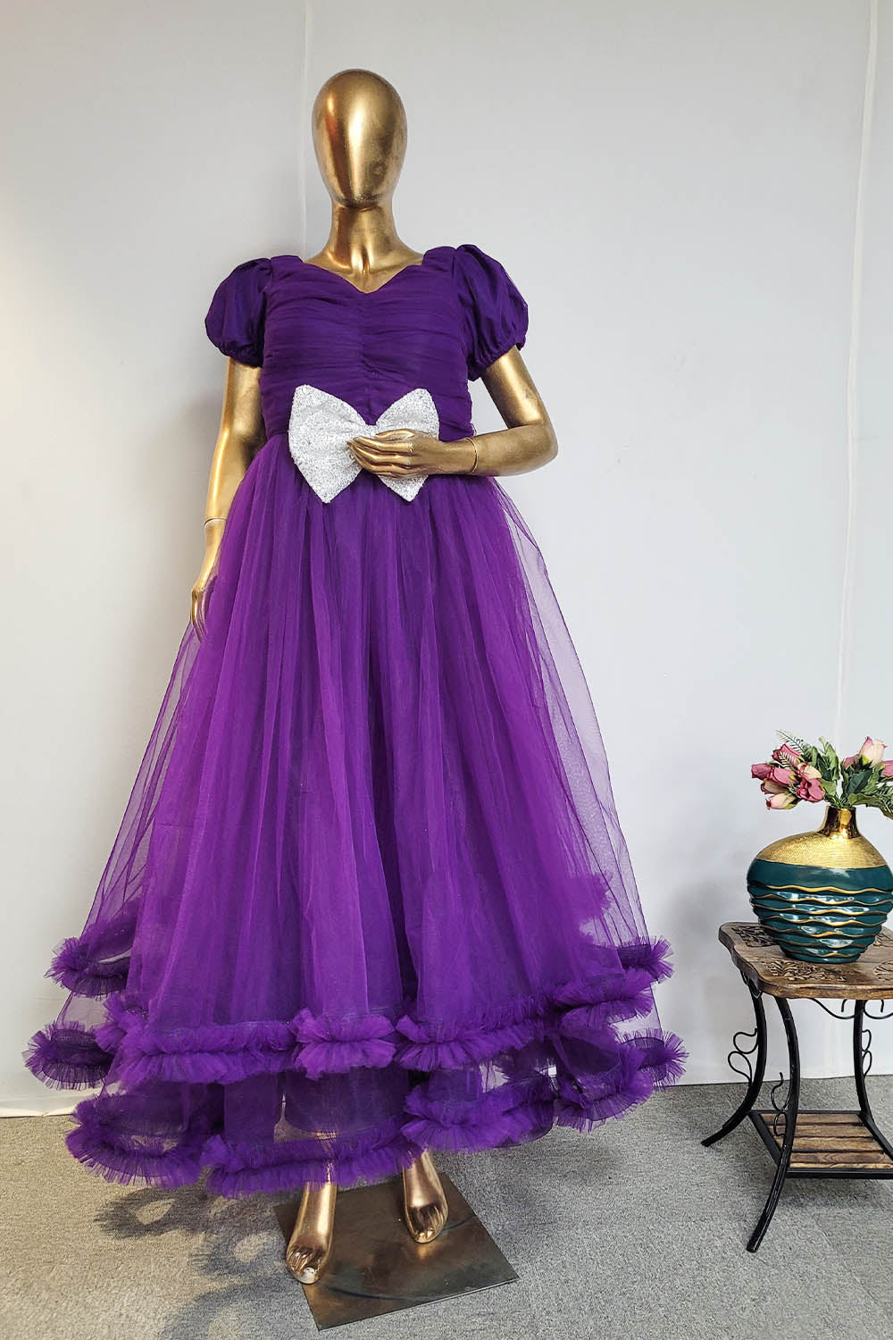 Purple Ruffled Mother Daughter combo