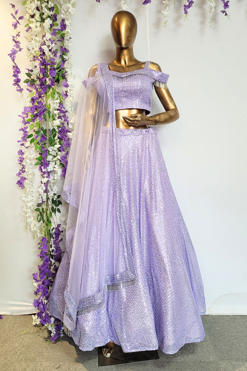 Lavender Mom And Me Lehenga Combo Set