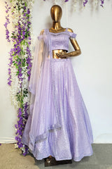 Lavender Mom And Me Lehenga Combo Set