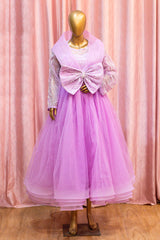 Lavender Mother Daughter Matching Party Wear Dress