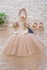 Baby Pearl Embellished Net Frock Set