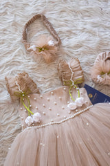 Baby Pearl Embellished Net Frock Set