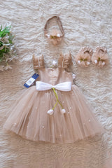 Baby Pearl Embellished Net Frock Set
