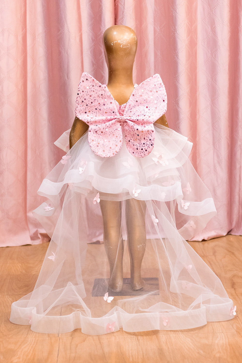 White And Pink Butterfly Theme Fairy Dress