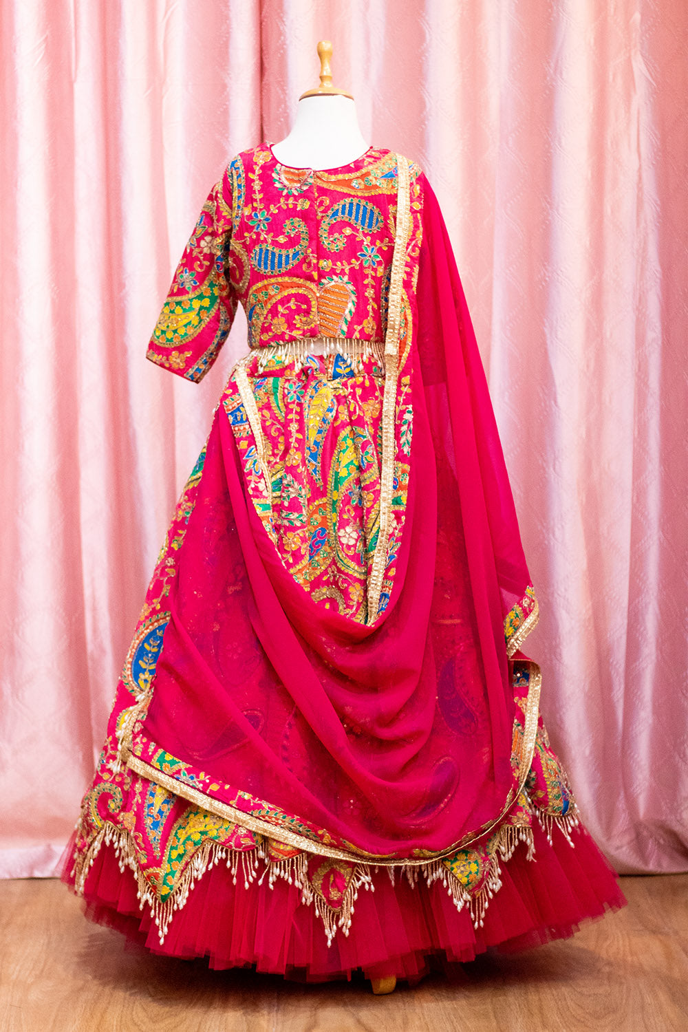 Pink Embroidered lehenga Choli