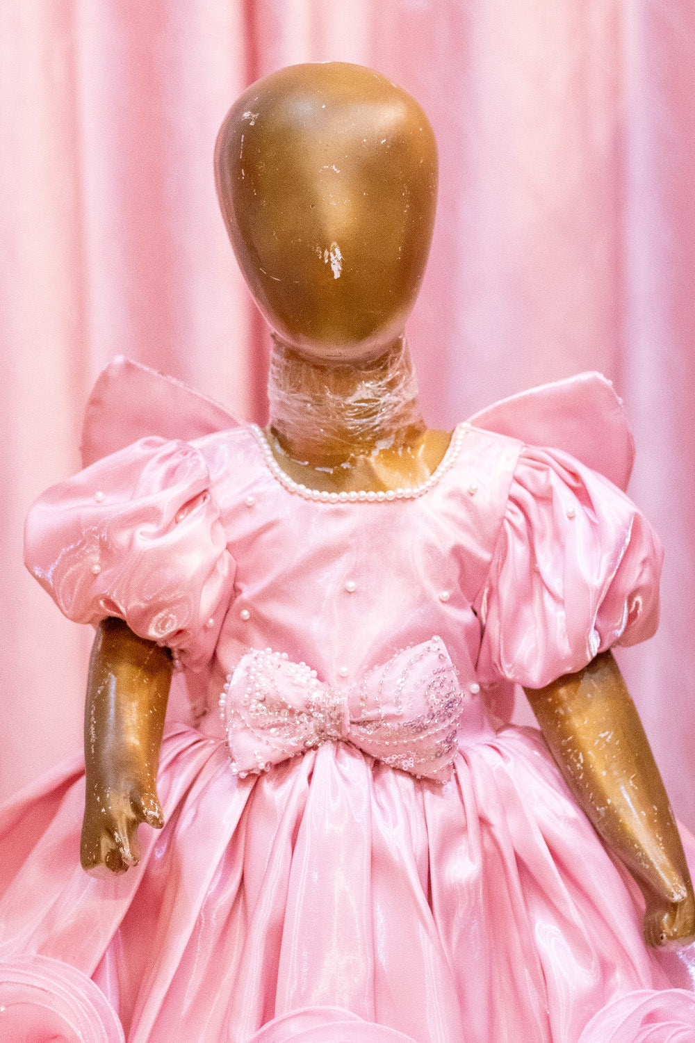 Baby Pink Heavy Satin Princess Frock