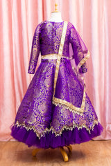 Royal Amethyst Brocade Lehenga Set