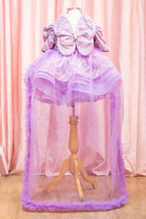 Lavender Sequined Trail Party Dress