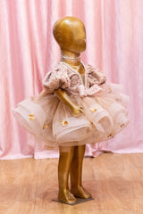Golden Layered Net Frock
