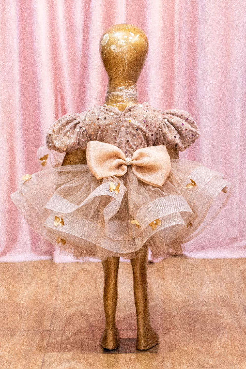 Golden Layered Net Frock