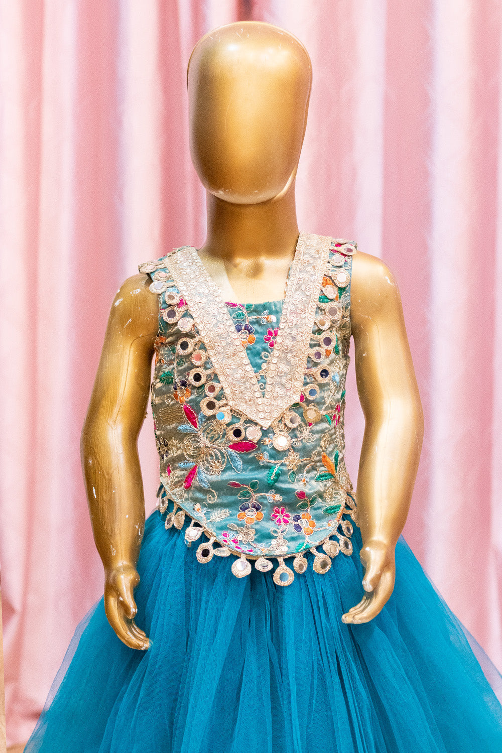 Kids Embroidered Skirt Top