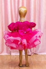 Hot Pink Layered Net Frock