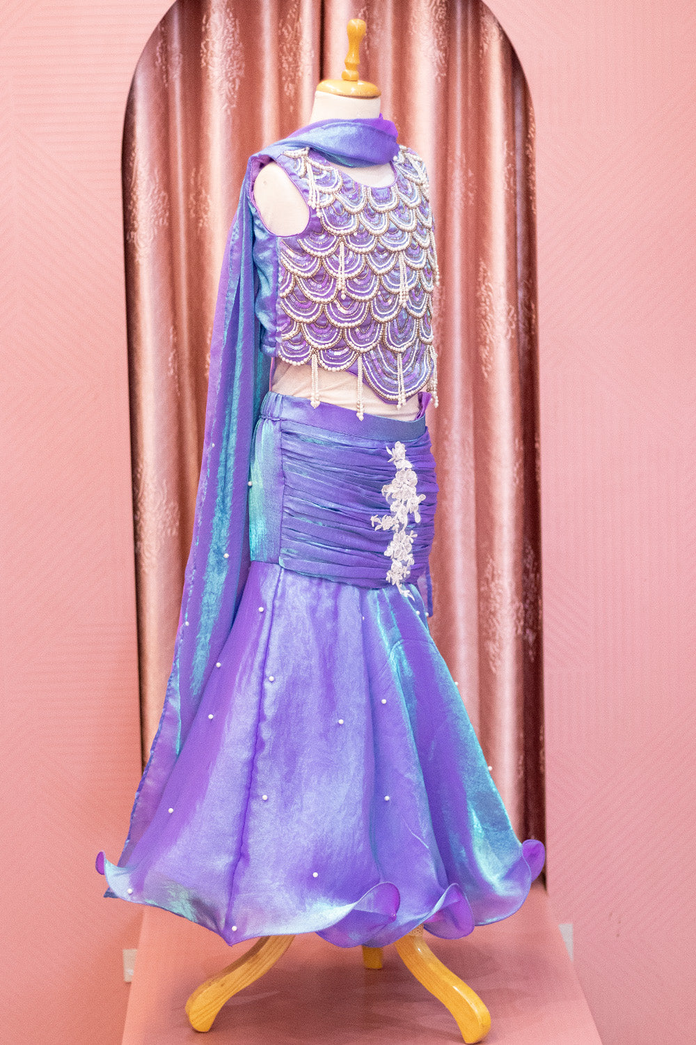 Mermaid Inspired Lavender & Aqua Lehenga Set