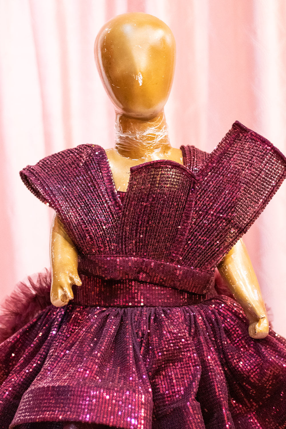 Royal Plum Sparkle Trail Gown