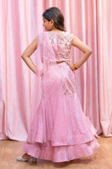 Baby Pink Shimmer Mermaid Lehenga
