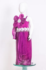 Wine Organza Dhoti Coord Set