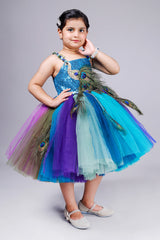 Peacock Theme Short Dress