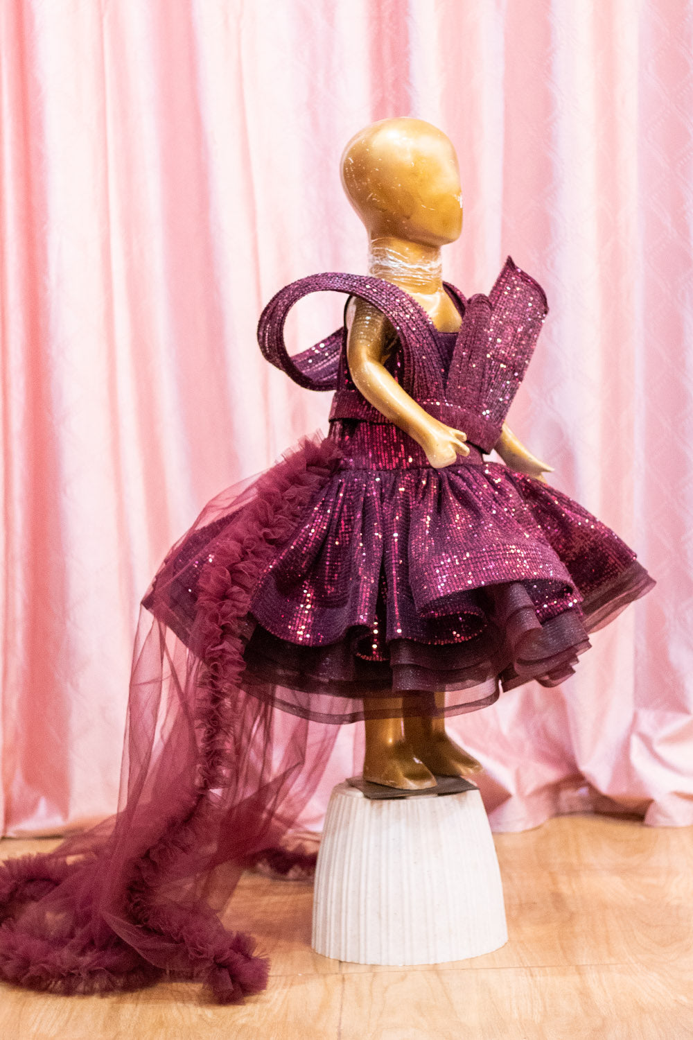 Royal Plum Sparkle Trail Gown