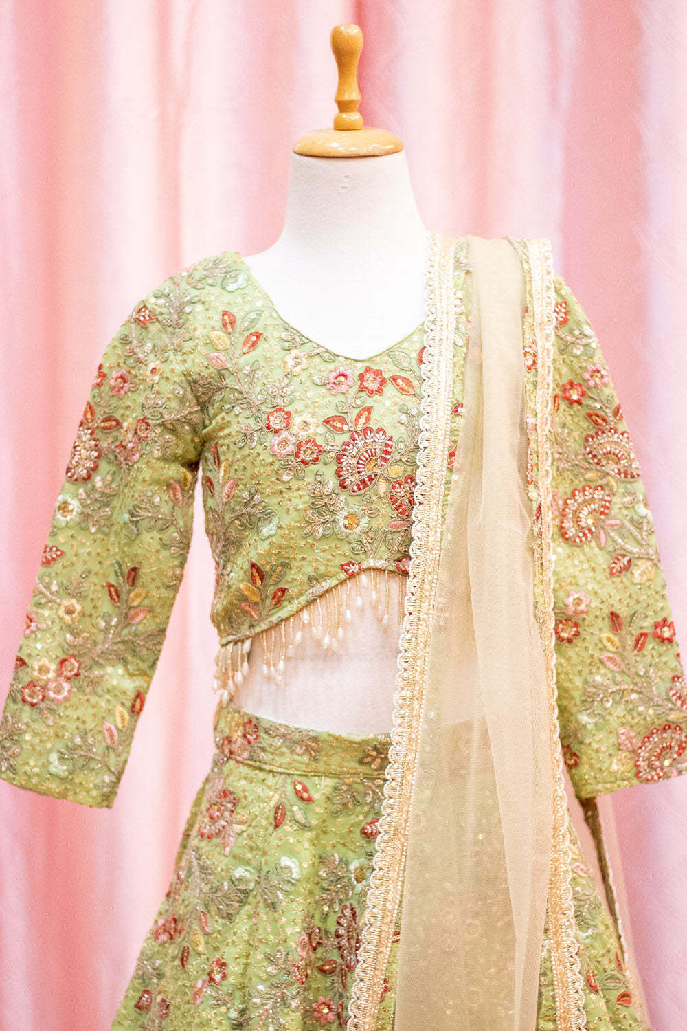 Embroidered Green Lehenga Choli