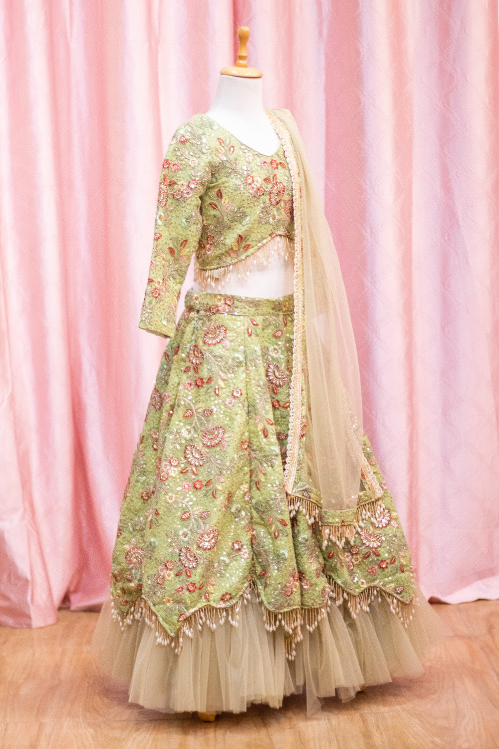 Embroidered Green Lehenga Choli