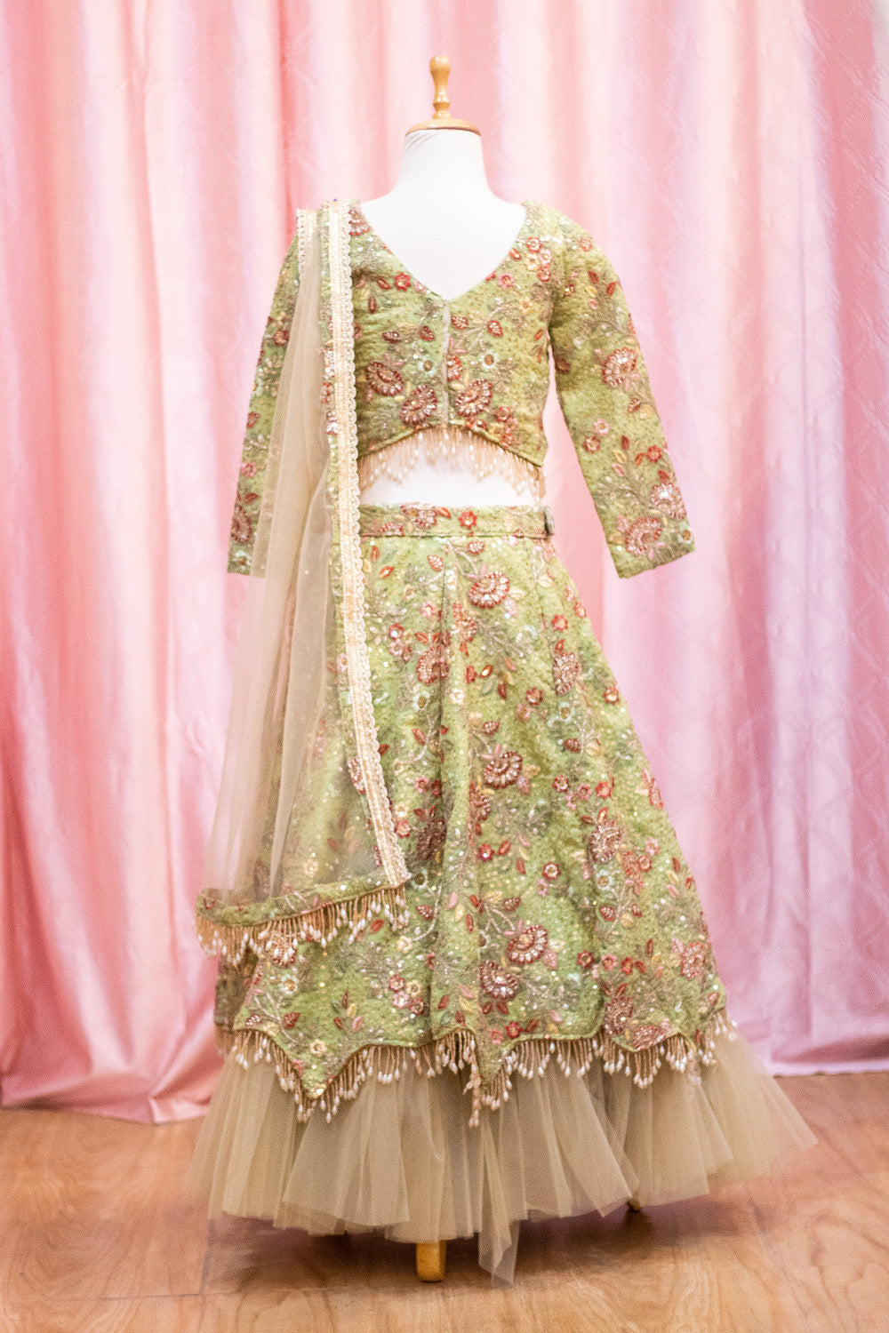 Embroidered Green Lehenga Choli
