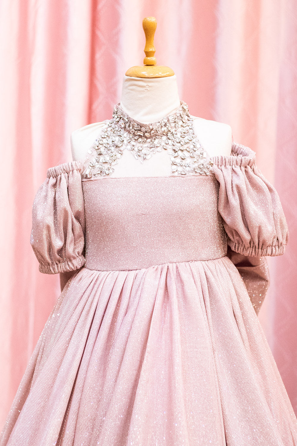 Embellished Cold Shoulder Princess Gown