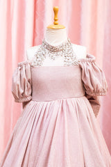 Embellished Cold Shoulder Princess Gown