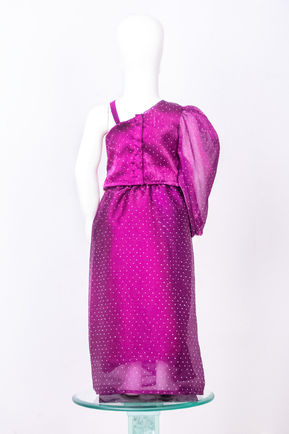 Wine Organza Dhoti Coord Set