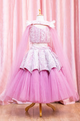 Blossom Pearl Tulle Lehenga for Girls
