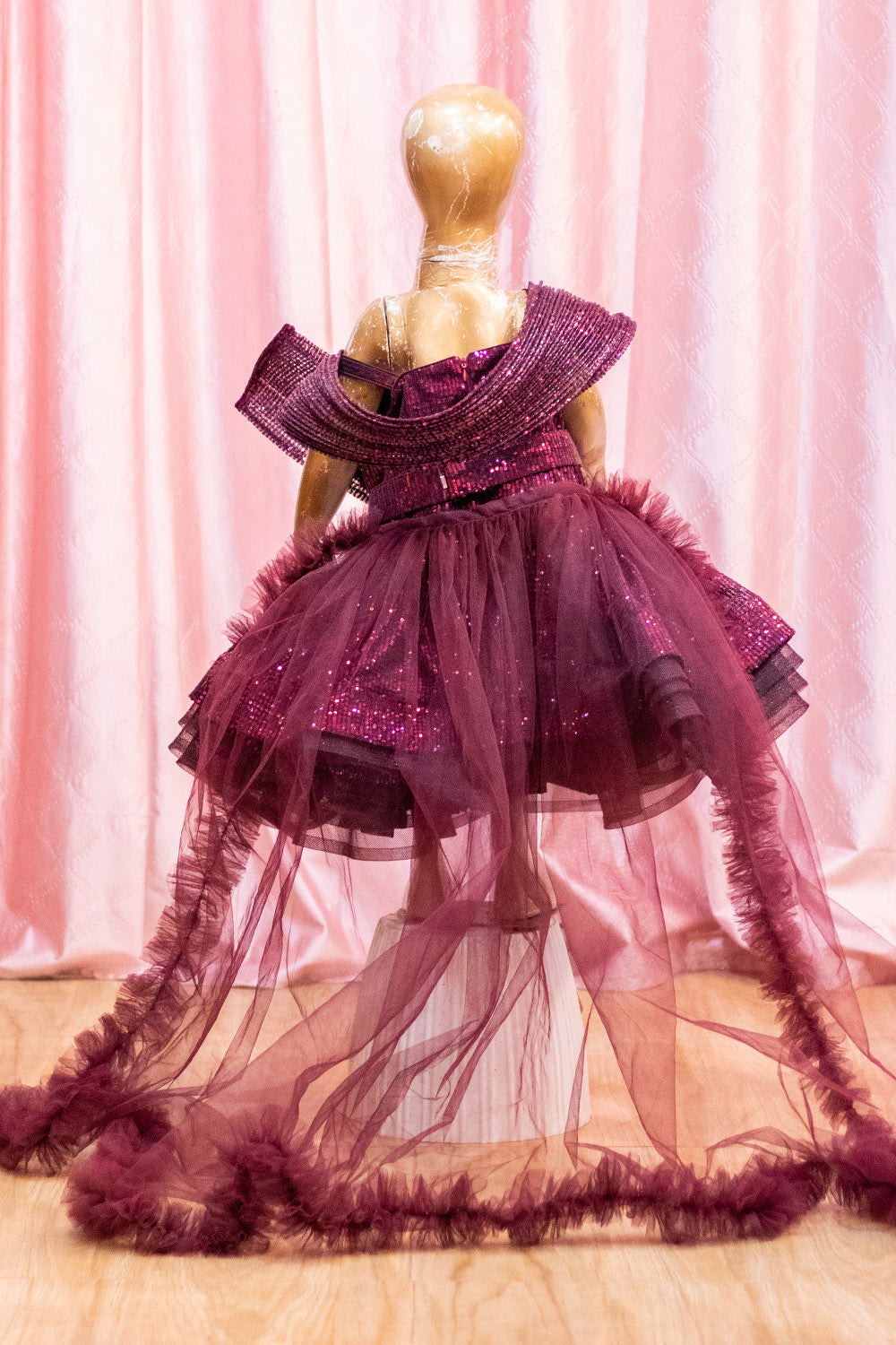 Royal Plum Sparkle Trail Gown