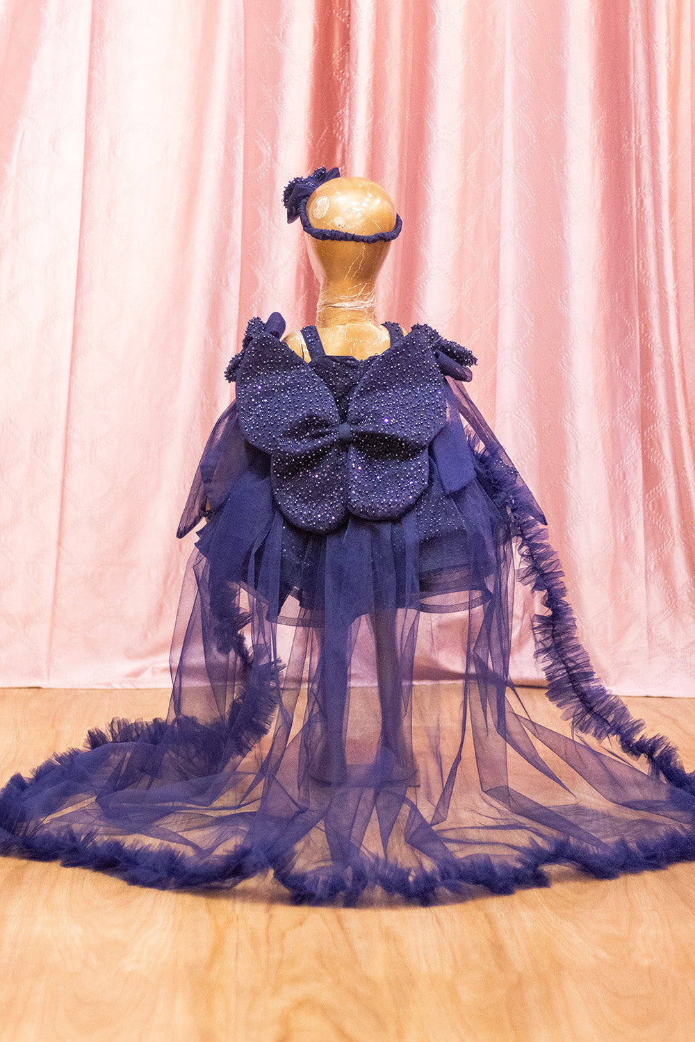 Off Shoulder Navy Blue Dress