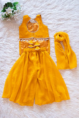 Yellow Gota Patti Sharara Suit Set