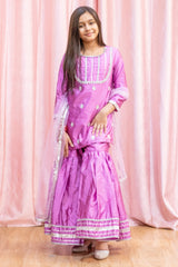 Fuchsia Silk Sharara Suit