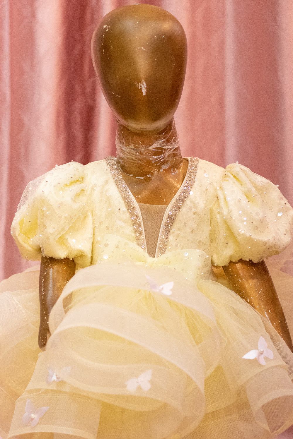 Yellow Layered Net Frock