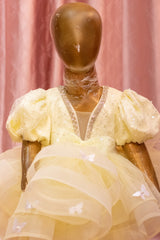 Yellow Layered Net Frock
