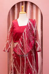 Maroon Heavy Embroidered Lehenga Choli