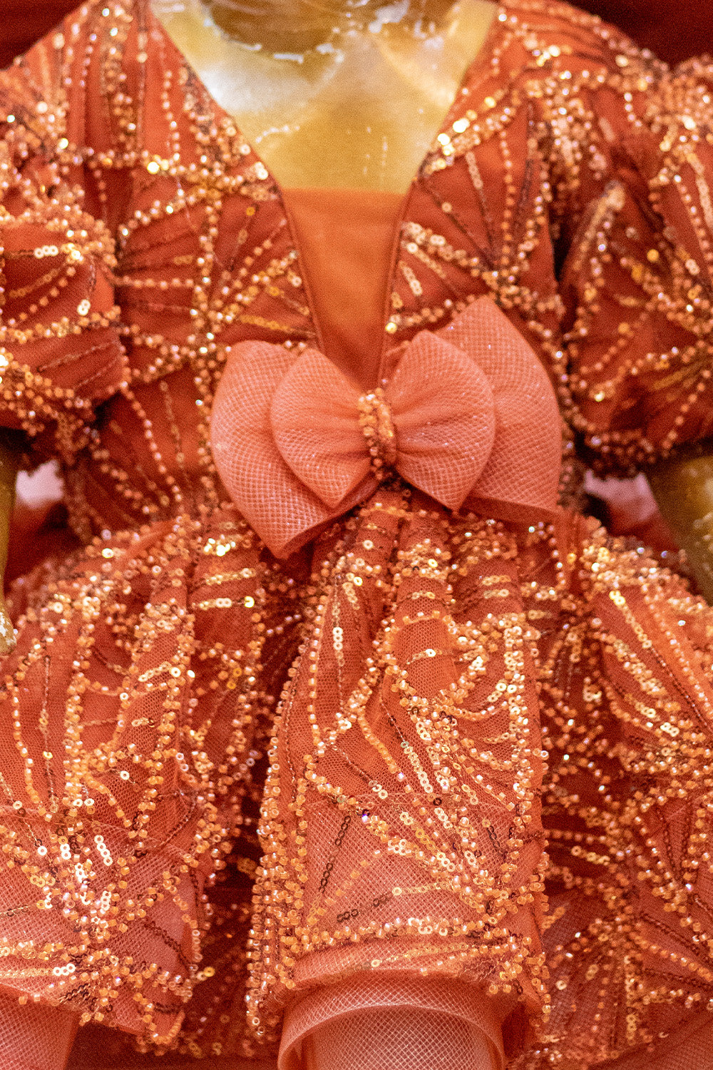 Rust Heavy Embroidery Dress