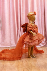 Rust Heavy Embroidery Dress