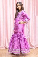 Fuchsia Silk Sharara Suit