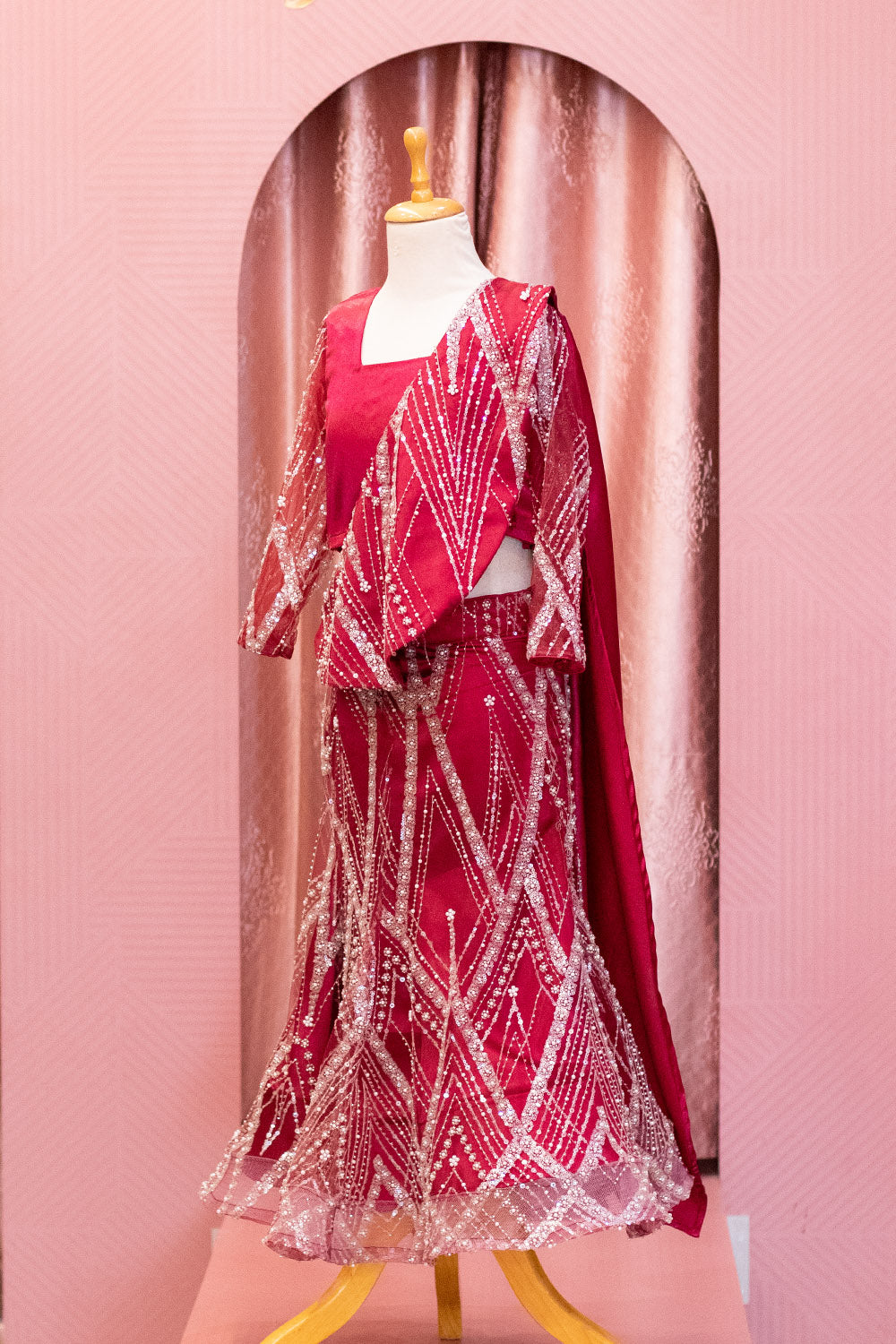 Maroon Heavy Embroidered Lehenga Choli