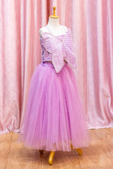 Lilac Butterfly Crop Top & Skirt