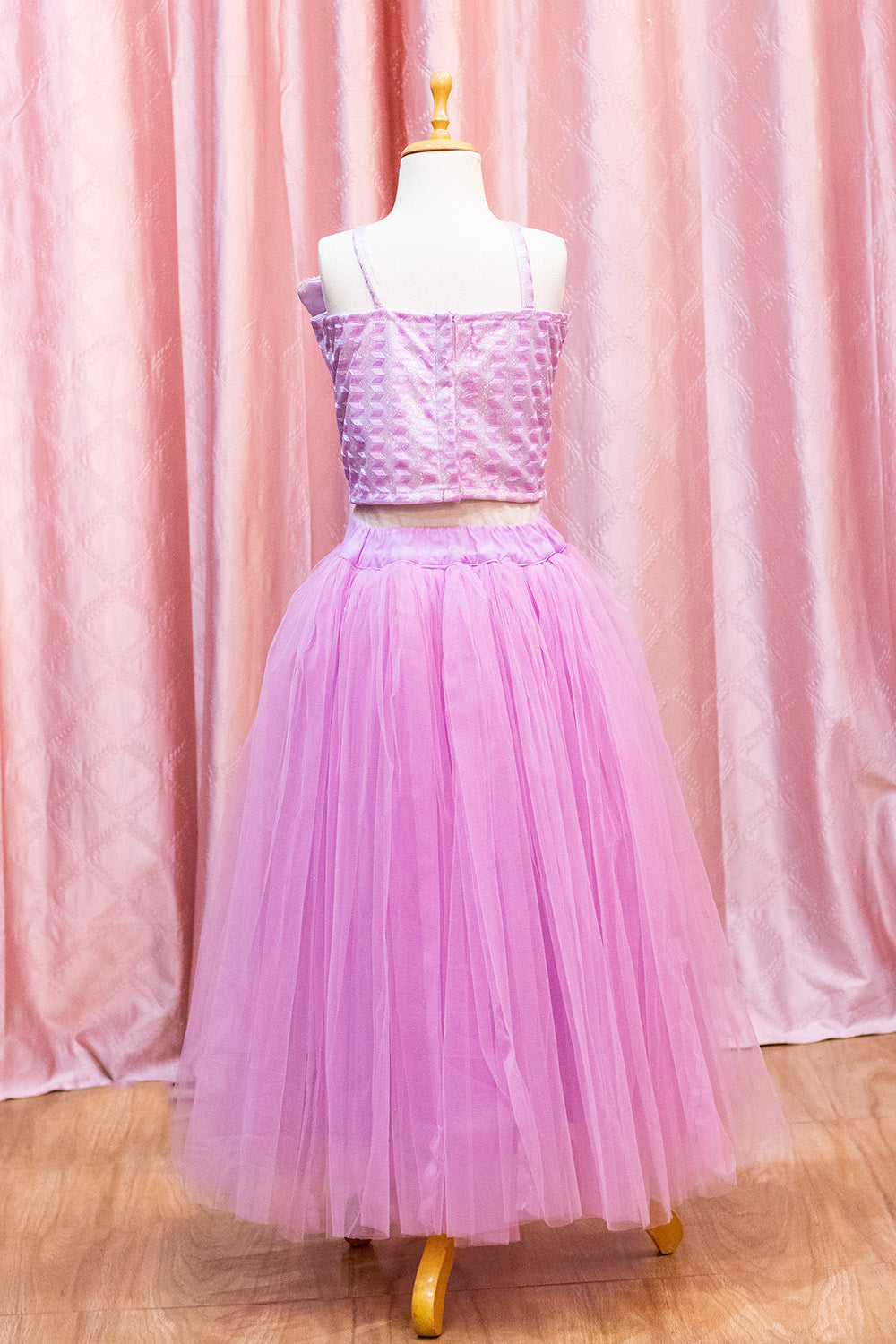 Lilac Butterfly Crop Top & Skirt